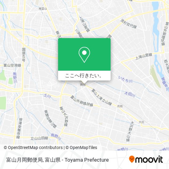 富山月岡郵便局地図