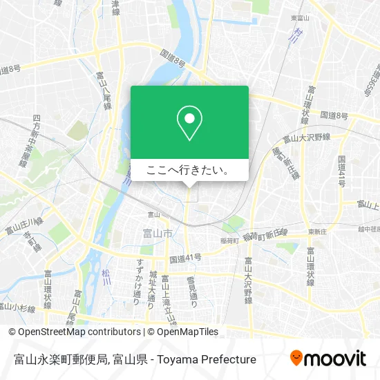 富山永楽町郵便局地図