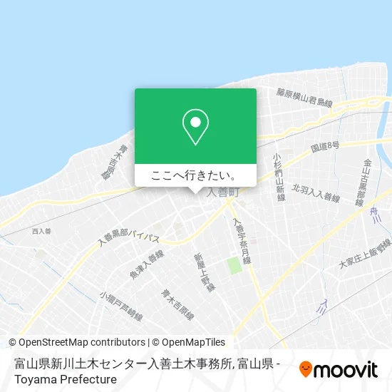 富山県新川土木センター入善土木事務所地図