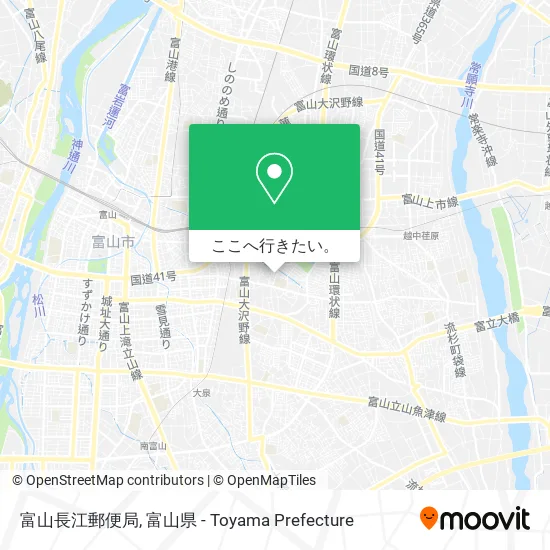 富山長江郵便局地図