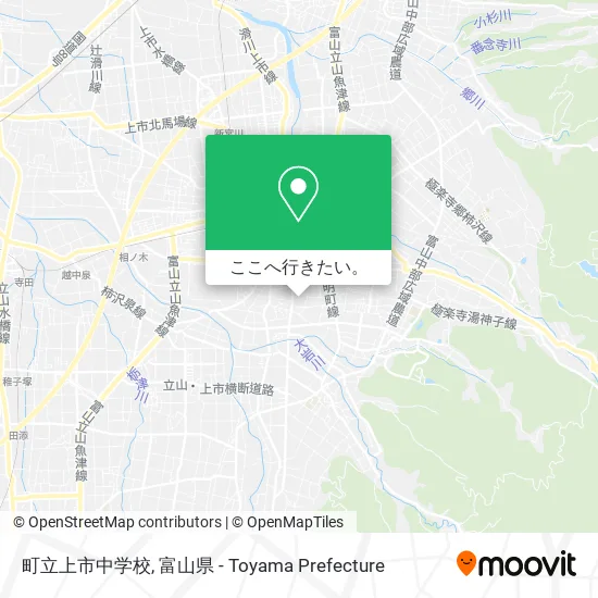 町立上市中学校地図