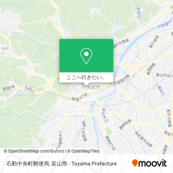 石動中央町郵便局地図