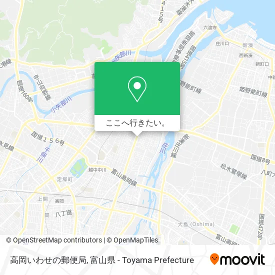 高岡いわせの郵便局地図