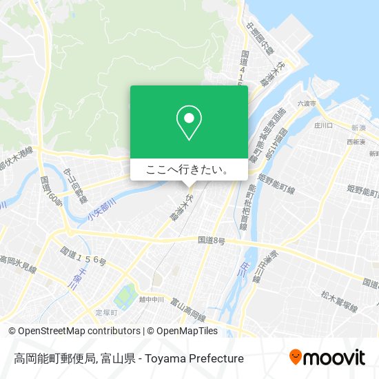 高岡能町郵便局地図