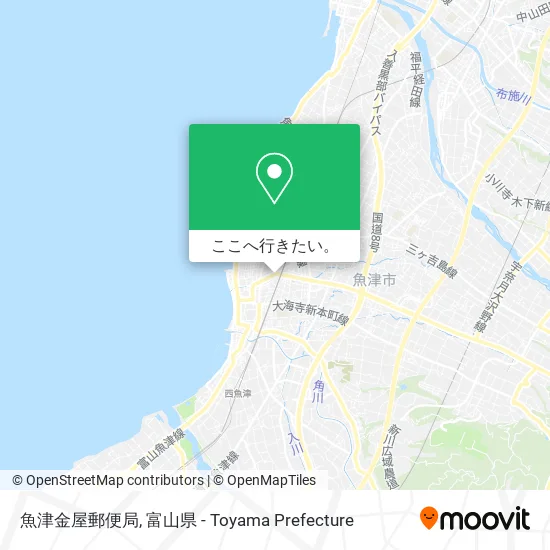 魚津金屋郵便局地図
