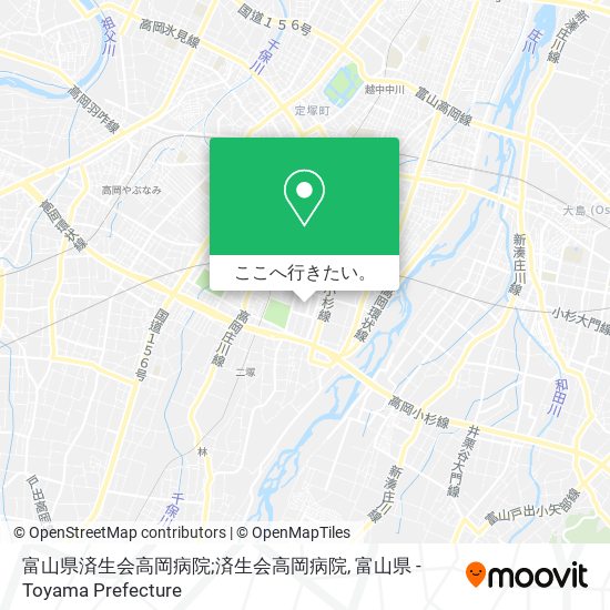 富山県済生会高岡病院;済生会高岡病院地図