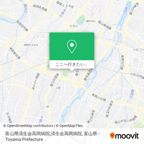 富山県済生会高岡病院;済生会高岡病院地図