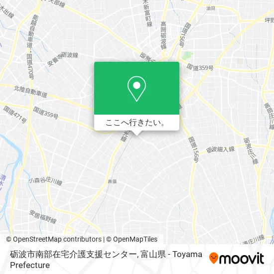 砺波市南部在宅介護支援センター地図