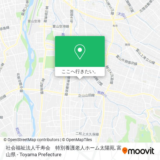 社会福祉法人千寿会　特別養護老人ホーム太陽苑地図