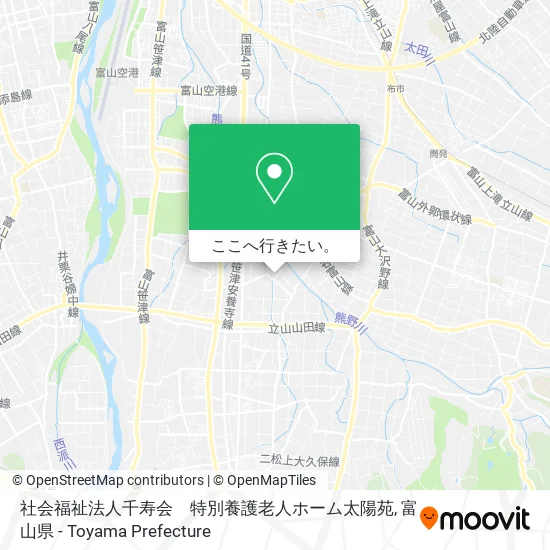 社会福祉法人千寿会　特別養護老人ホーム太陽苑地図