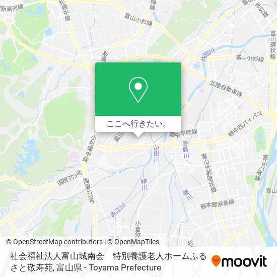 社会福祉法人富山城南会　特別養護老人ホームふるさと敬寿苑地図