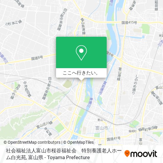 社会福祉法人富山市桜谷福祉会　特別養護老人ホーム白光苑地図