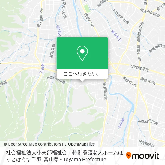 社会福祉法人小矢部福祉会　特別養護老人ホームほっとはうす千羽地図