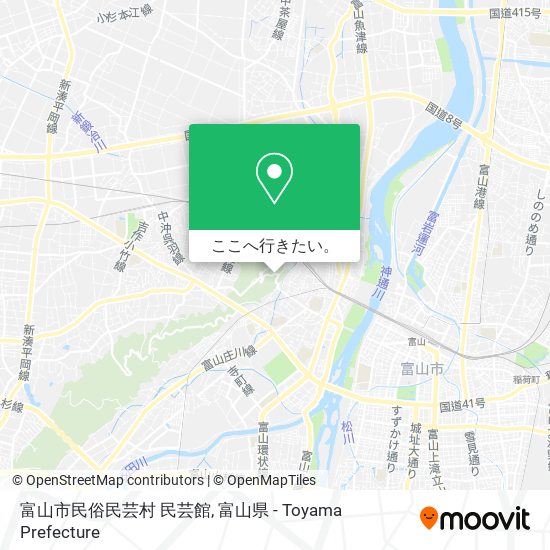 富山市民俗民芸村 民芸館地図