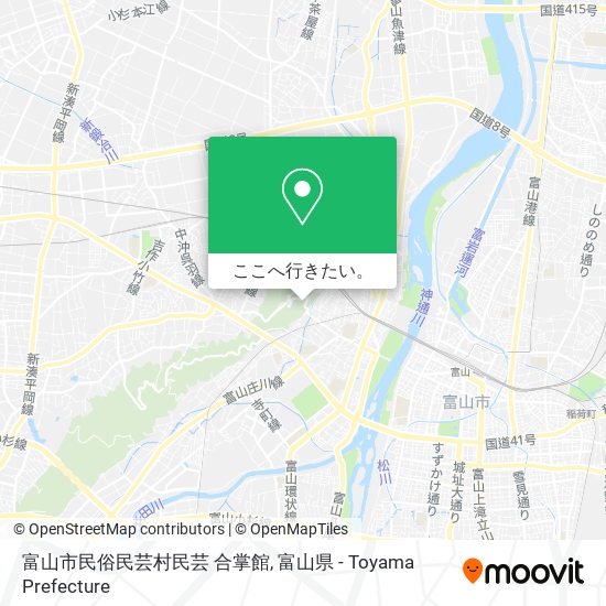 富山市民俗民芸村民芸 合掌館地図