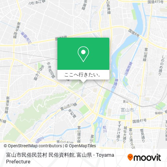 富山市民俗民芸村 民俗資料館地図