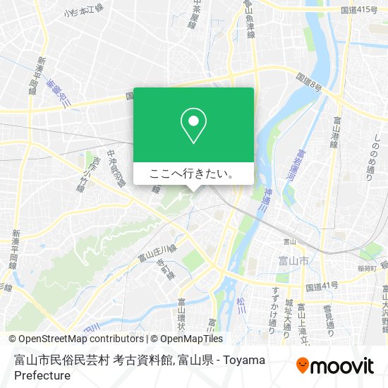 富山市民俗民芸村 考古資料館地図