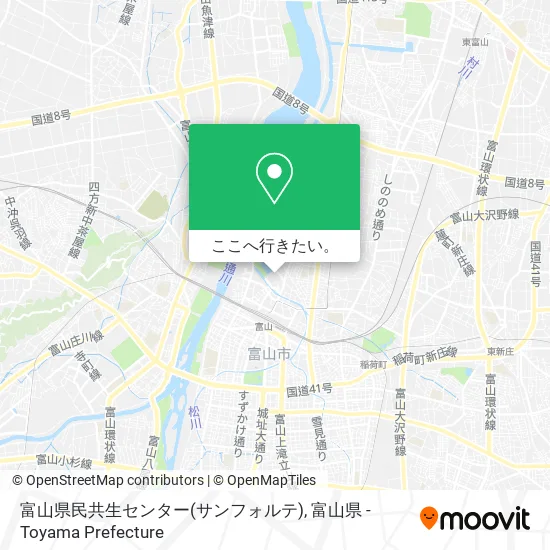 富山県民共生センター(サンフォルテ)地図