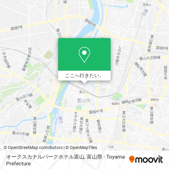 オークスカナルパークホテル富山地図