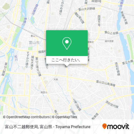 富山不二越郵便局地図