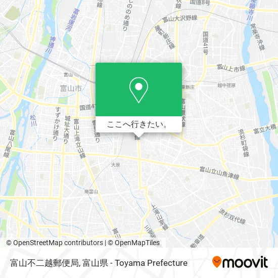 富山不二越郵便局地図