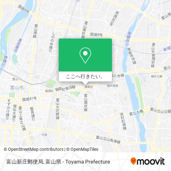 富山新庄郵便局地図