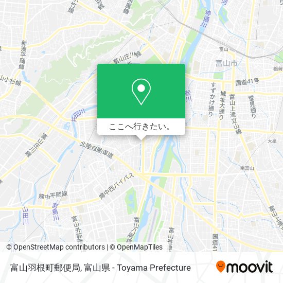 富山羽根町郵便局地図