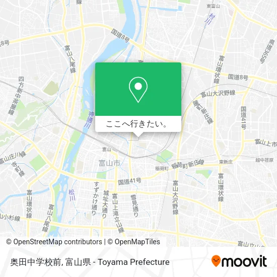 奥田中学校前地図