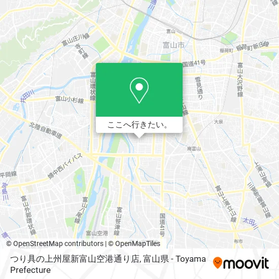 つり具の上州屋新富山空港通り店地図