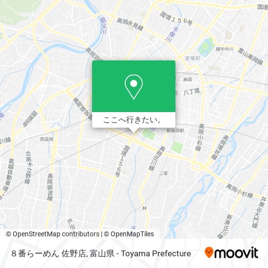 ８番らーめん 佐野店地図