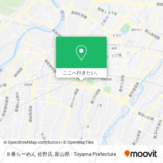 ８番らーめん 佐野店地図