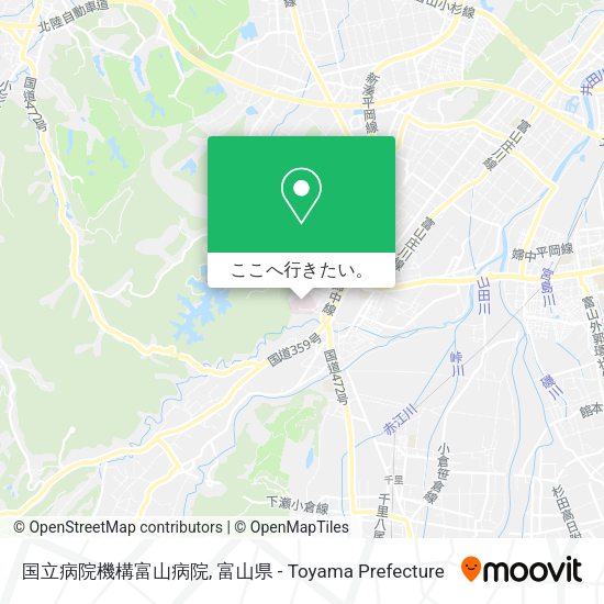 国立病院機構富山病院地図