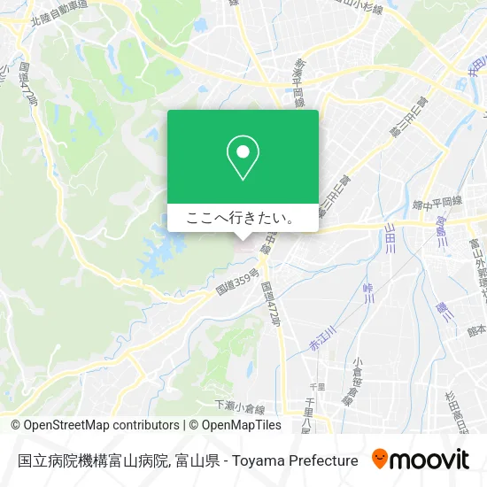国立病院機構富山病院地図