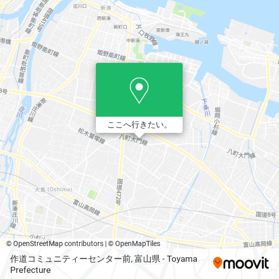 作道コミュニティーセンター前地図
