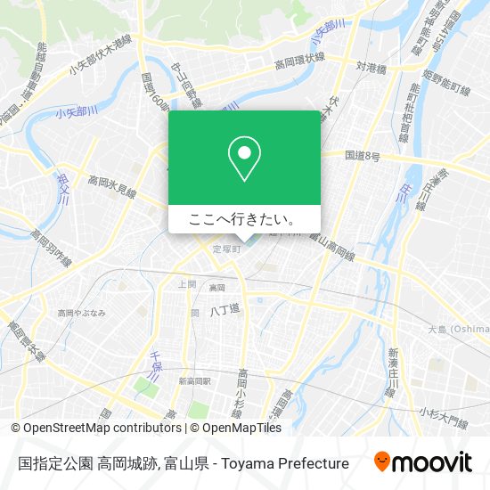国指定公園 高岡城跡地図