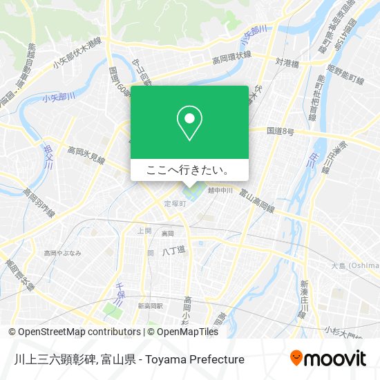 川上三六顕彰碑地図