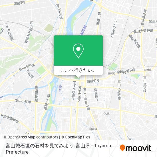 富山城石垣の石材を見てみよう地図