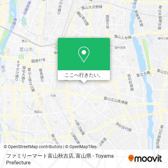 ファミリーマート富山秋吉店地図