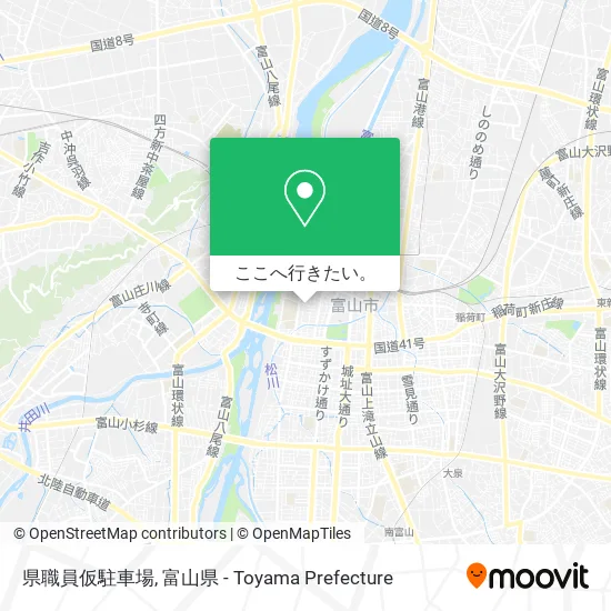 県職員仮駐車場地図