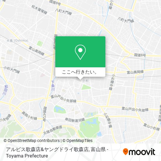 アルビス歌森店&ヤングドライ歌森店地図