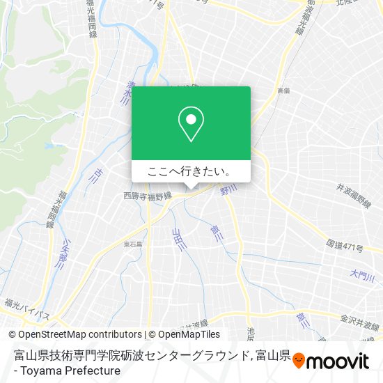 富山県技術専門学院砺波センターグラウンド地図