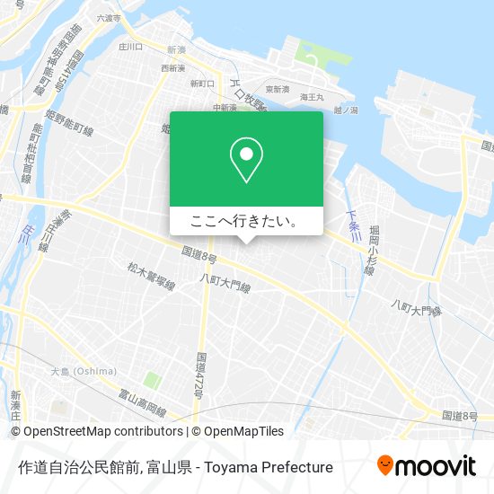 作道自治公民館前地図