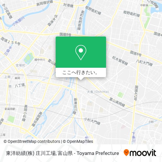 東洋紡績(株) 庄川工場地図