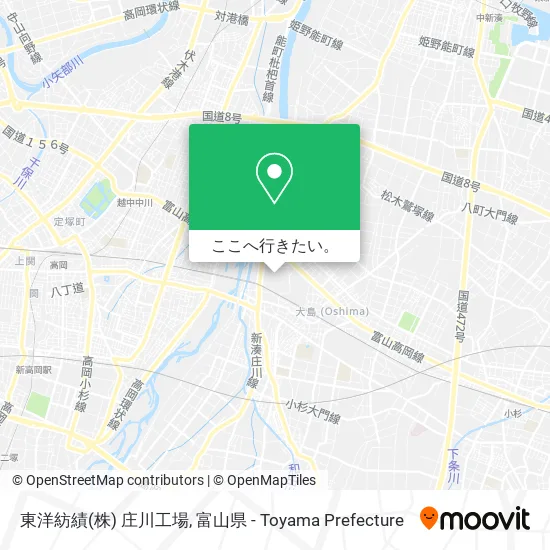 東洋紡績(株) 庄川工場地図
