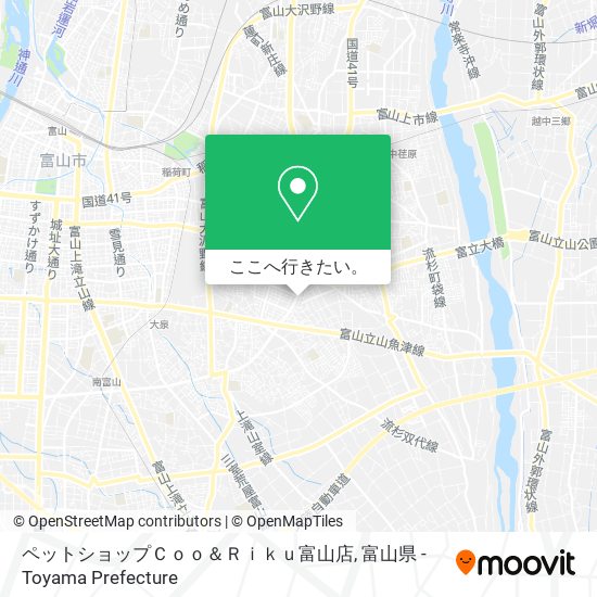 ペットショップＣｏｏ＆Ｒｉｋｕ富山店地図
