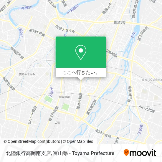 北陸銀行高岡南支店地図