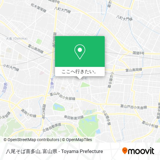 八尾そば喜多山地図