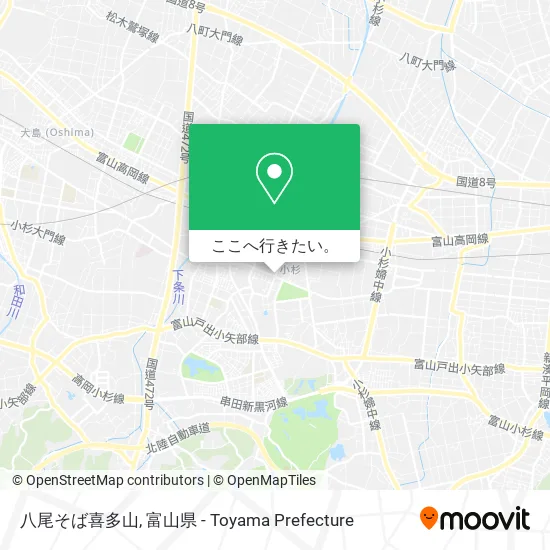 八尾そば喜多山地図