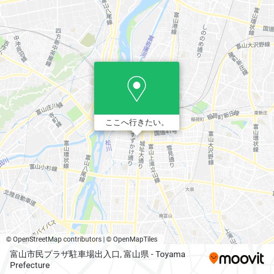 富山市民プラザ駐車場出入口地図