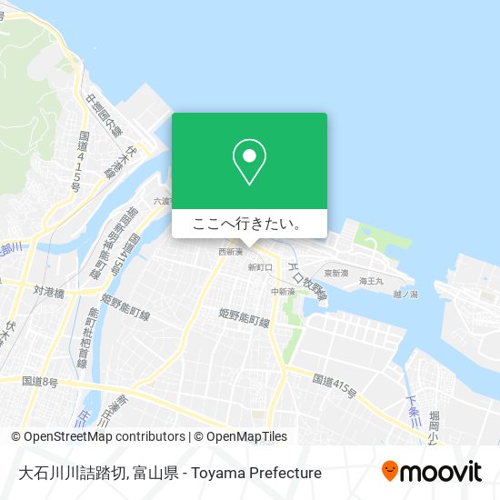 大石川川詰踏切地図